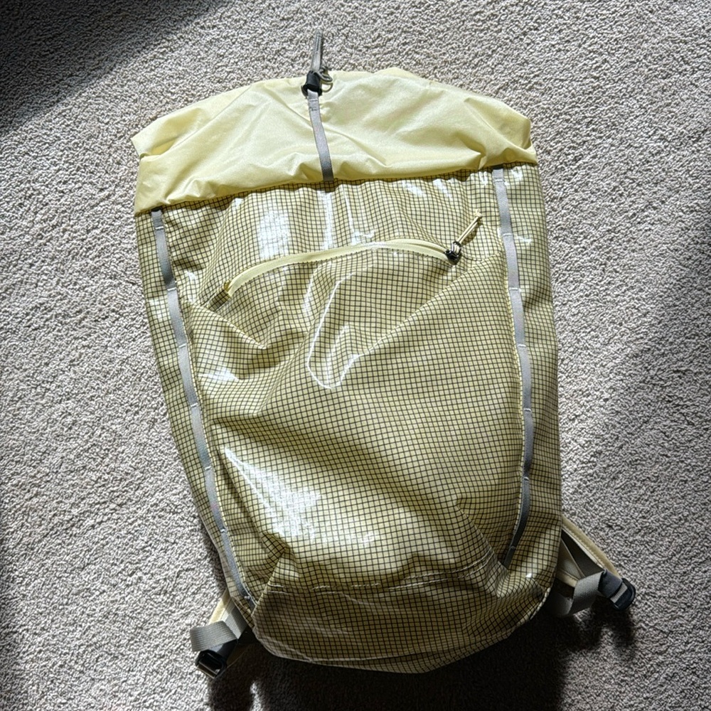 Patagonia super light yellow backpack